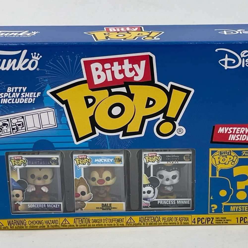Funko Bitty Pop 4 Pack Vinyl Disney‎ Sorcerer Mickey Dale  Minnie + Mystery NIP